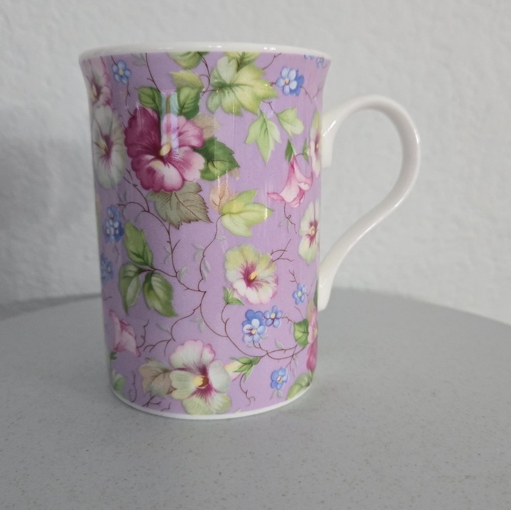 Crown Trent Floral Fine Bone China Coffee Cup And Saucer